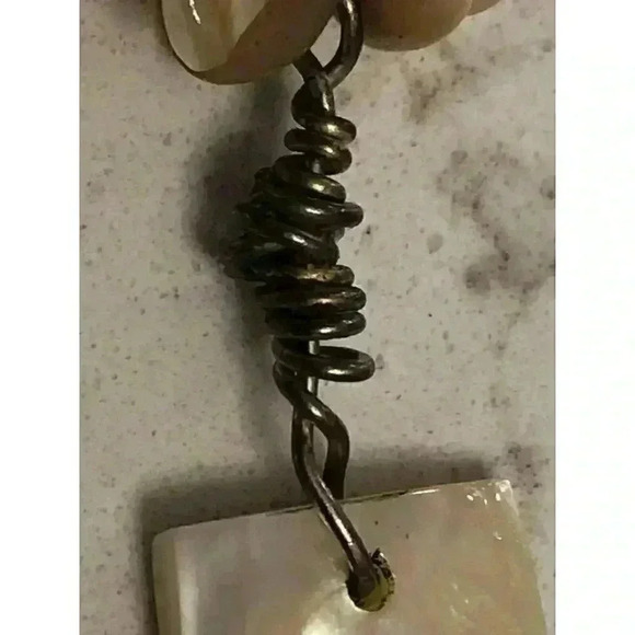 Vintage Abalone Style Pendant Necklace Retro Bohemian Chic Summer Statement - Picture 11 of 16